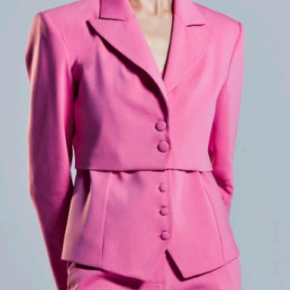 NWT. T.A.G.G. TAGG FASHION Suit Vest in Pink